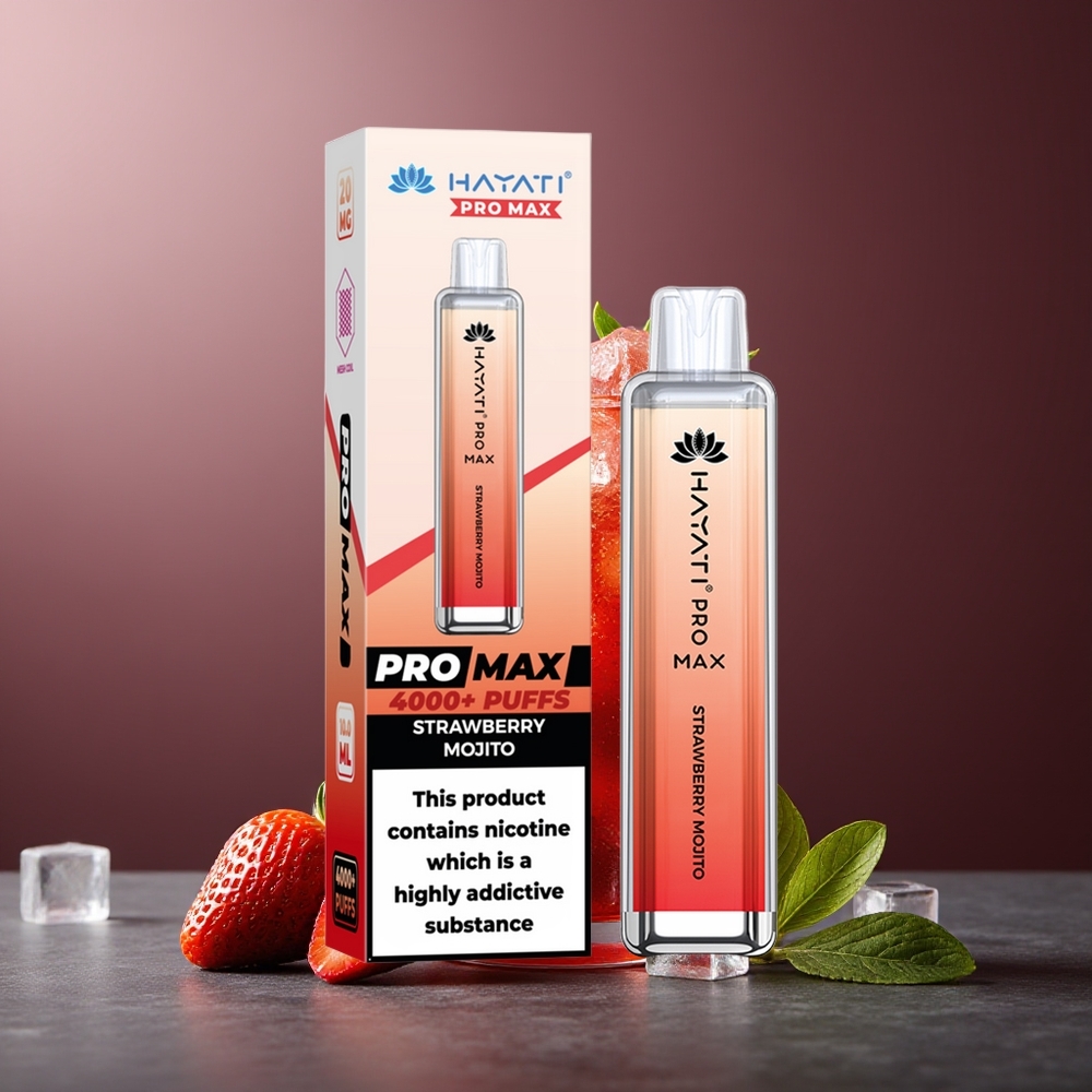 Hayati Pro Max 4000 Pufuri Vape Disposable Capsuni Mojito 2% 5% Nicotina