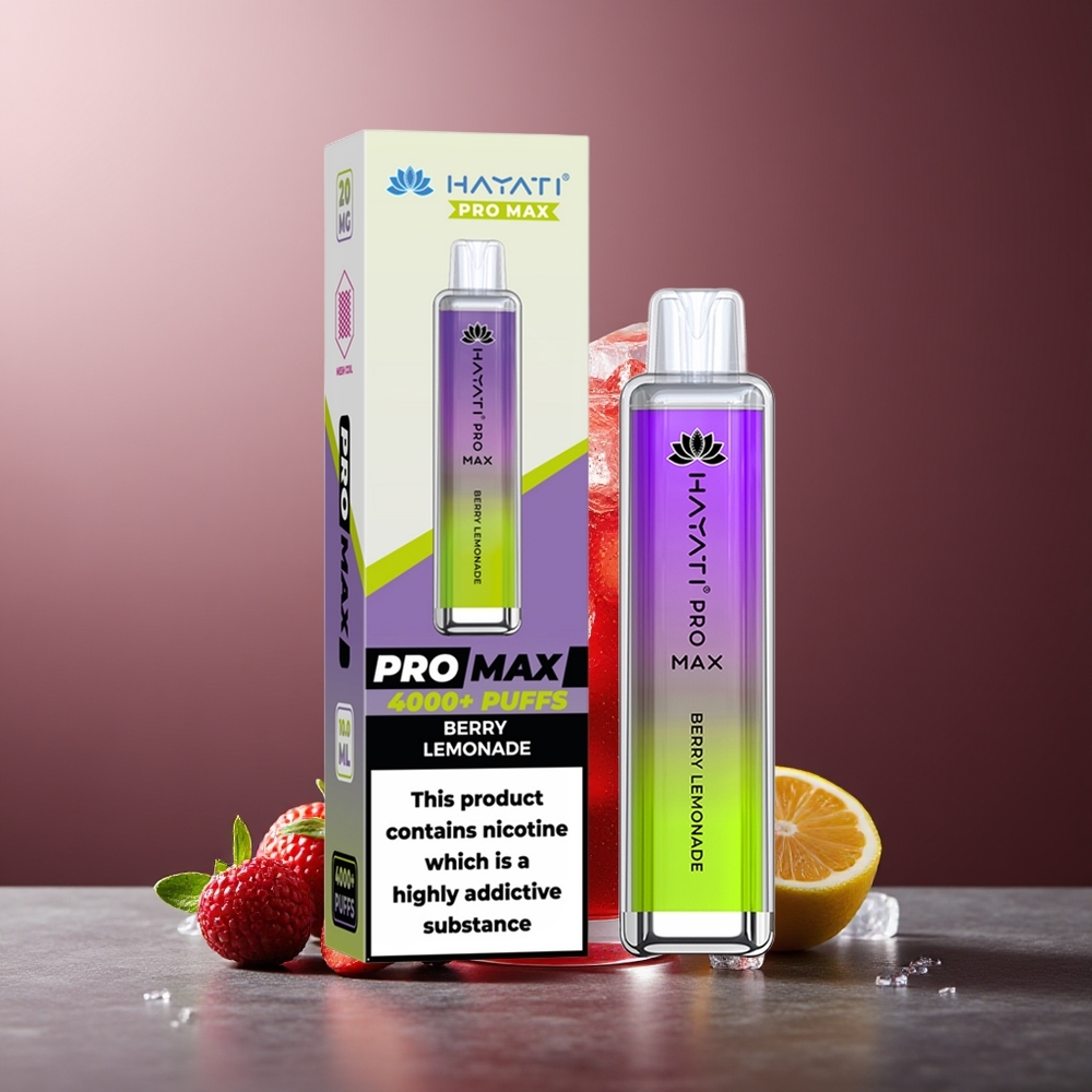 Hayati Pro Max 4000 Pufuri Vape Disposable Coacăz Limonadă cu Baterie Reîncărcabilă și LED