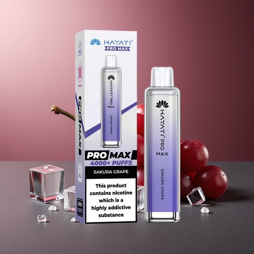 Hayati Pro Max 4000 Pufuri Vape Disposable Sakura Strugure Cu LED și Baterie Reîncărcabilă