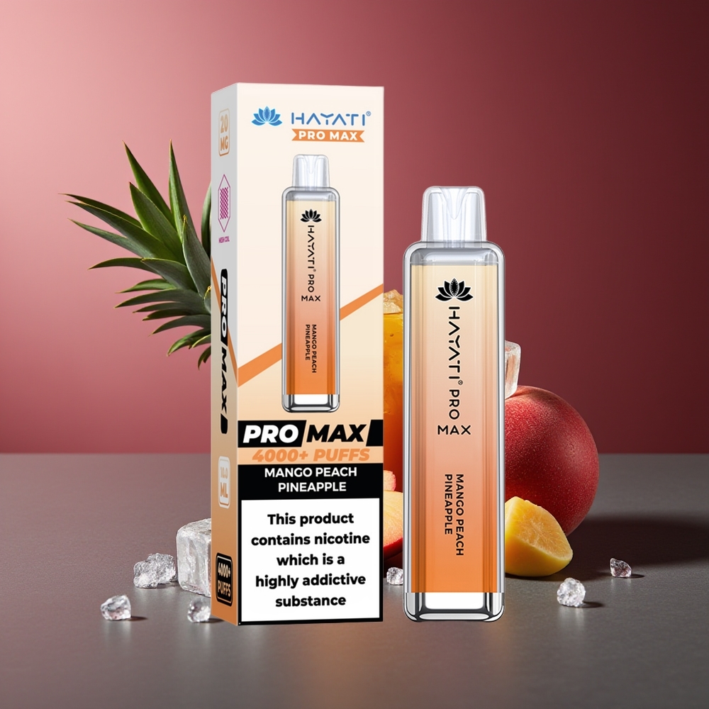 Hayati Pro Max 4000 Pufuri Vape Mango Pișca Ananas Baterie Reincarcabil LED