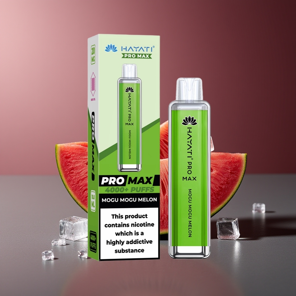 Hayati Pro Max 4000 Pufuri Vape Mogu Mogu Pepene Reîncărcabil cu LED