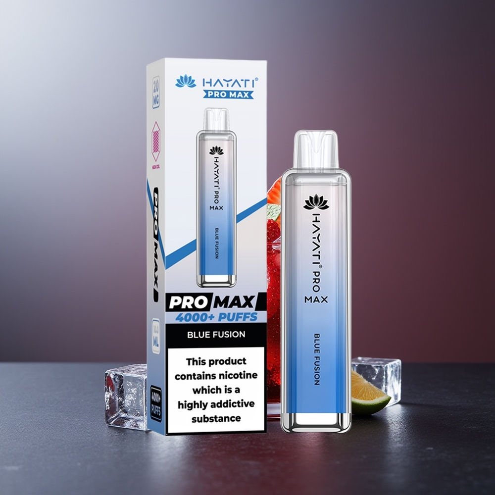 Hayati Pro Max 4000 Pufuri Vape Reîncărcabil Fuziunea Albastră Dual 1.1 Ohm