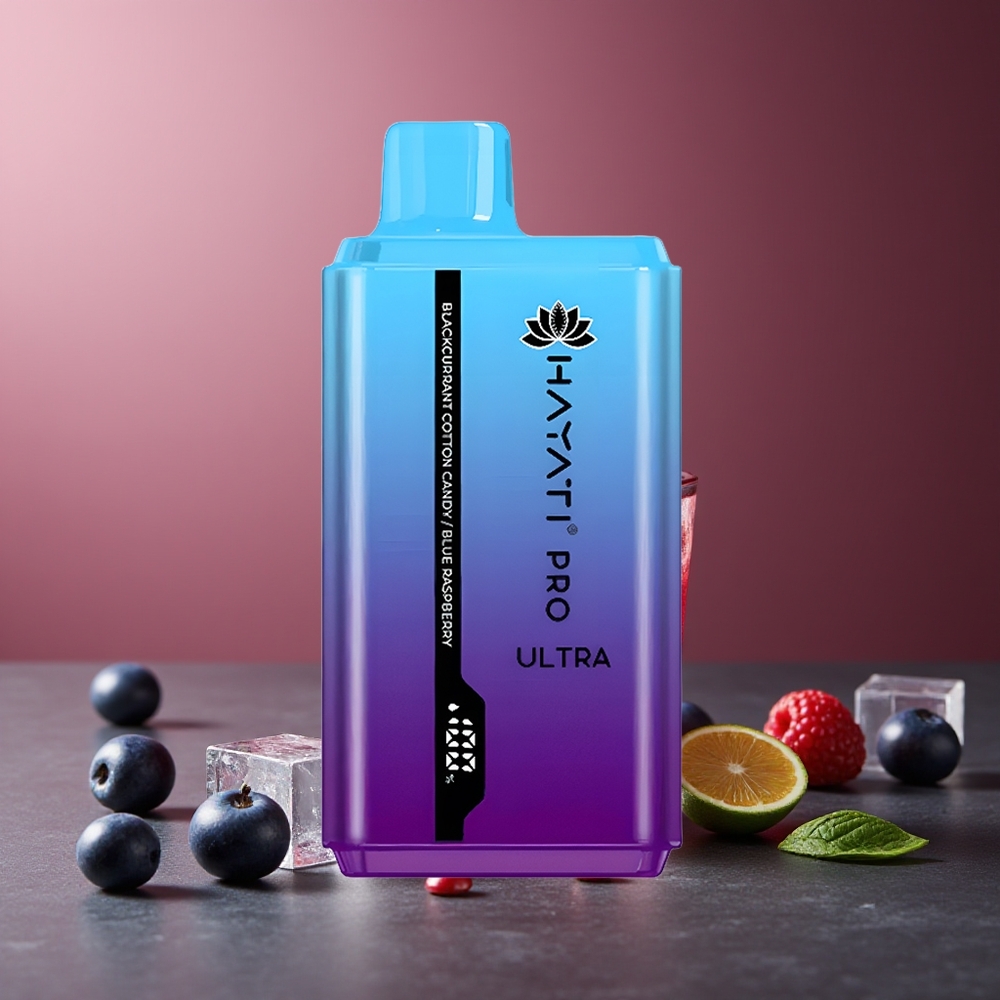 Hayati Pro Ultra 15000 Pufuri Afine Vată de Zahăr Zmeură Albastră 2 12ml 2%