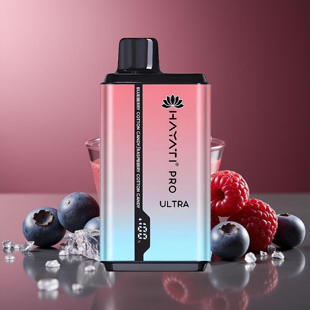 Hayati Pro Ultra 15.000 de Pufuri Afine Bomboană de Bumbac Zmeură Bomboană de Bumbac 2 12ml 2%