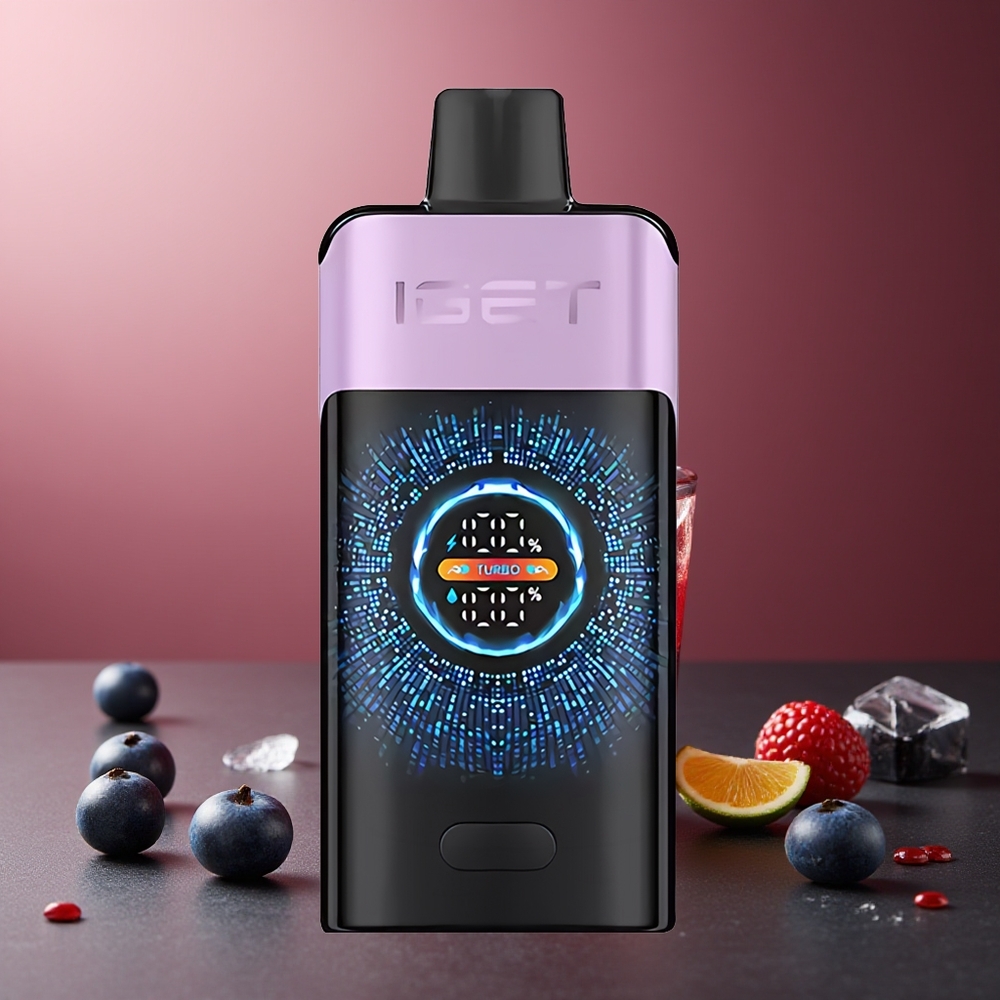 IGET ONE 12000 Pufuri Dispozabil Vape Amestec de Fructe de Pădure cu Gheață 2700 mAh Ecran Color Curbat Mare