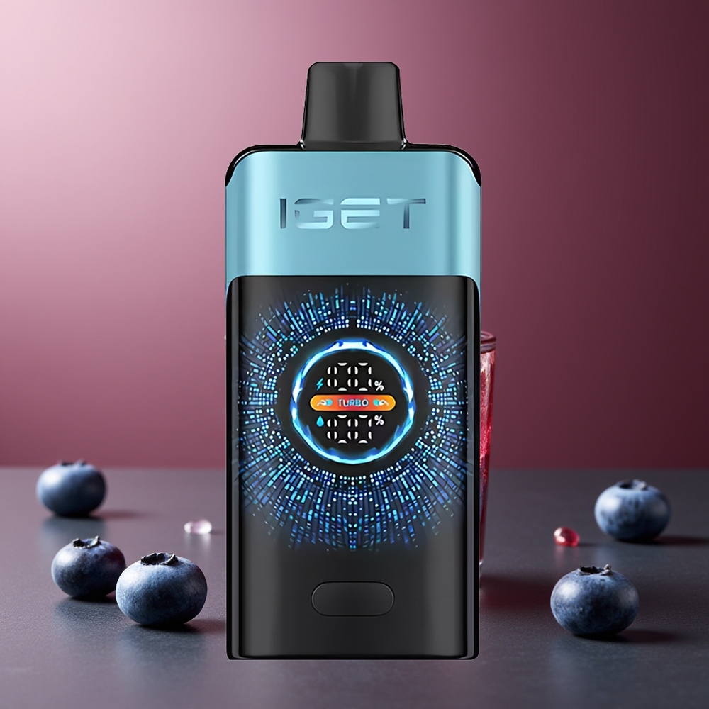 IGET ONE 12000 Pufuri Vape Dispozabil Afine Înghețate cu Ecran Curbat Color și Baterie 2700 mAh
