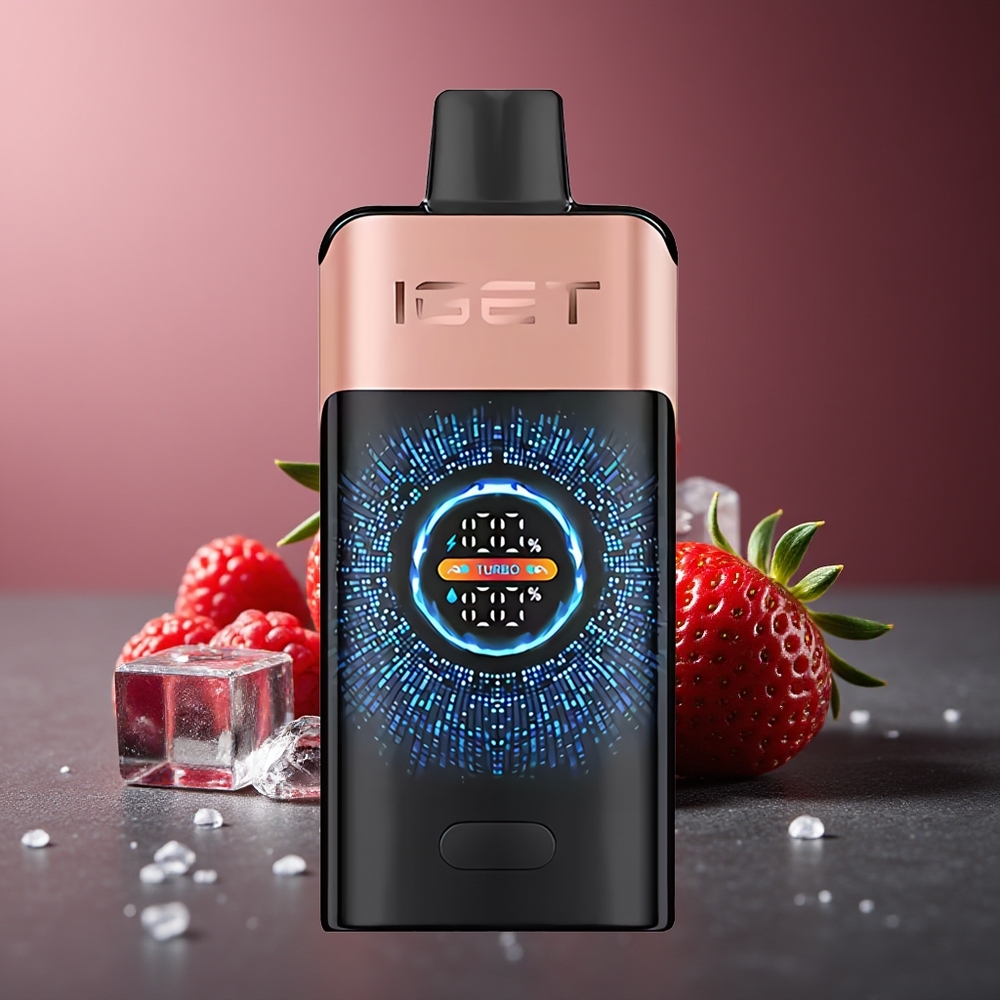 IGET ONE 12000 Pufuri Vape Dispozabil Capsuni Zmeura 2700 mAh Ecran Color