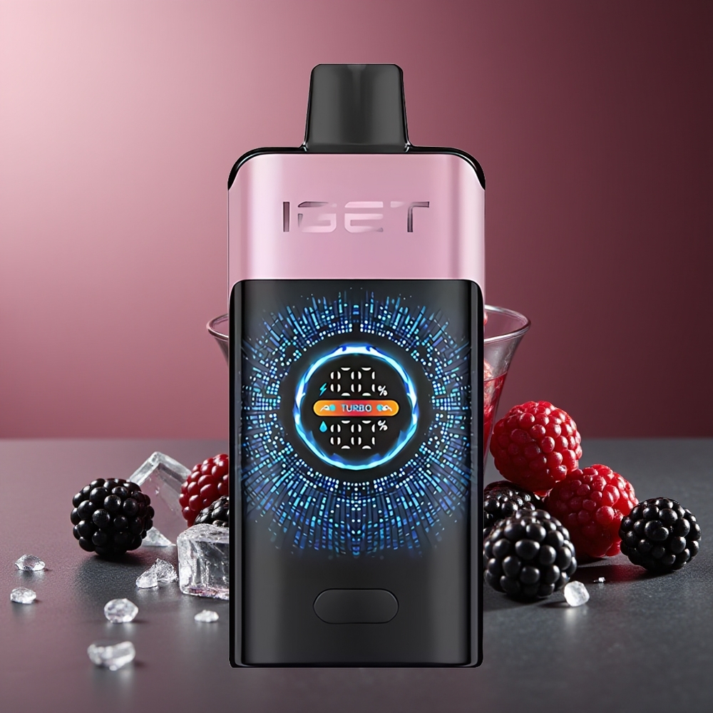 IGET ONE 12000 Pufuri Vape Dispozabil Zmeură Gheață 2700 mAh Ecran Color Curbat