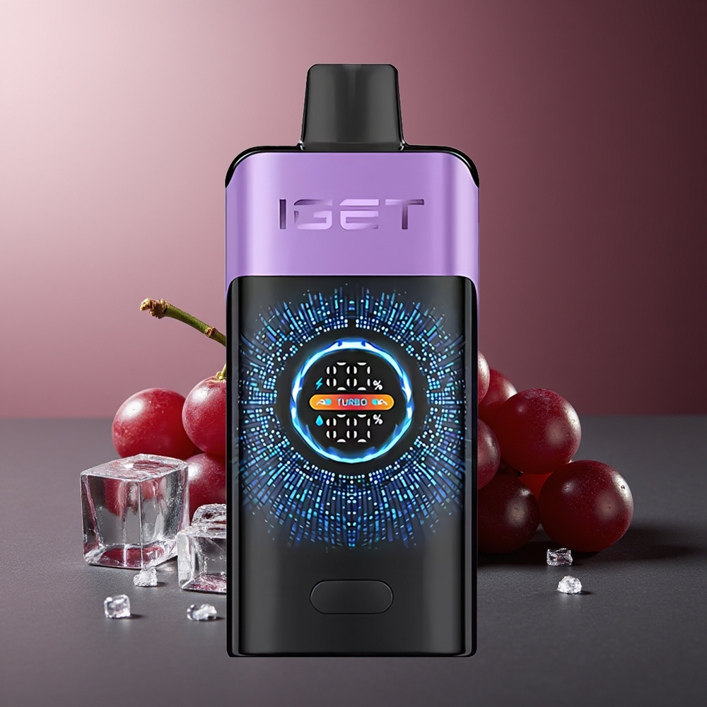 IGET ONE 12000 Pufuri Vape Gheață de Struguri cu Ecran Color Curbat și Baterie 2700 mAh