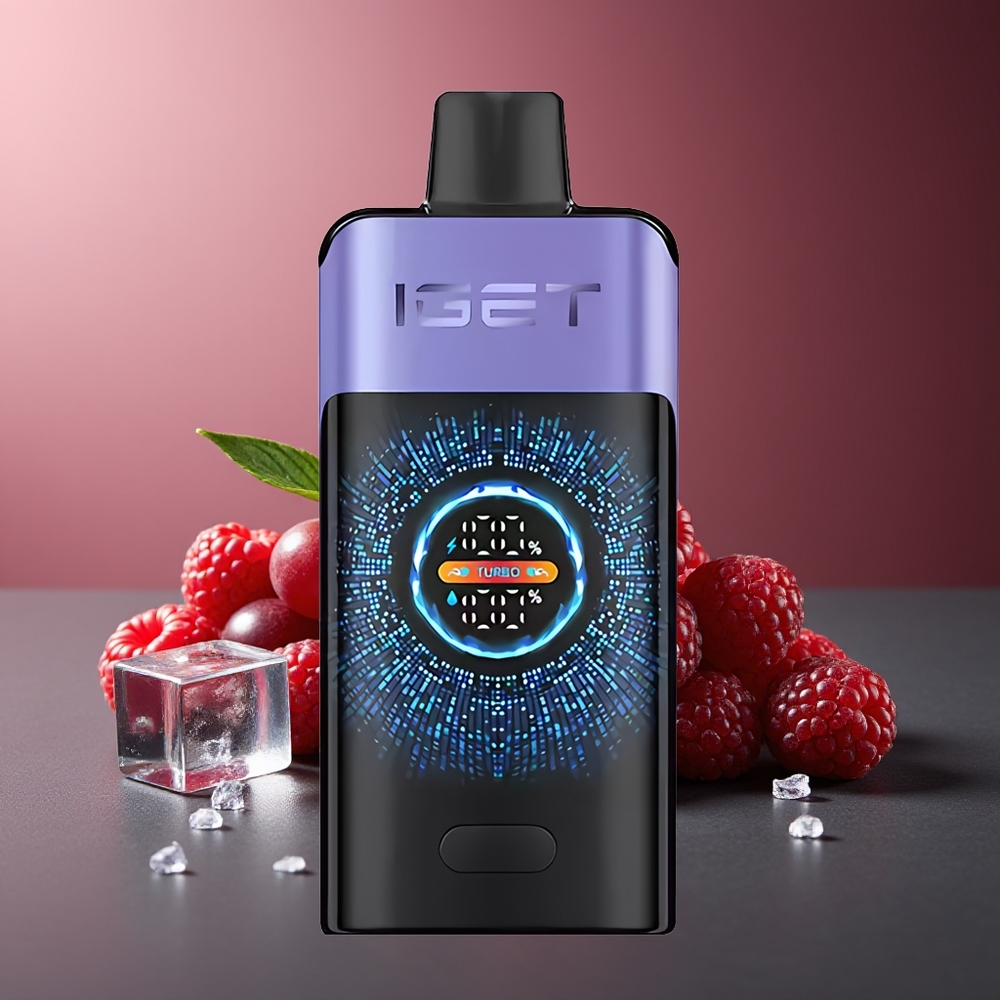 IGET ONE 12000 Pufuri Vape Zmeură Strugure Gheață Baterie 2700 mAh Ecran Color Curbat