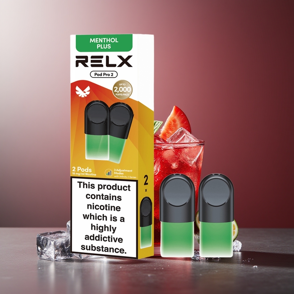 RELX Pod Pro 2 600 Bucăți Mentă-Mentol Plus 1.9ml 5.5W-8W