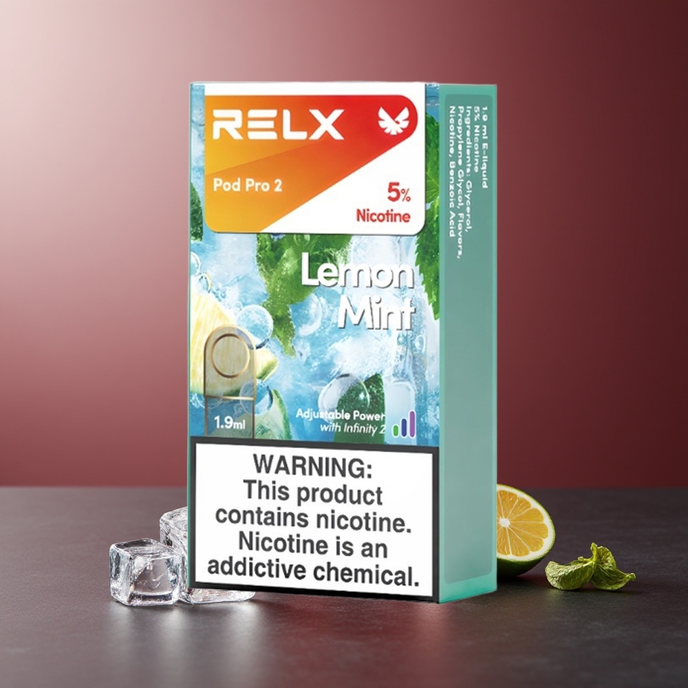 RELX Pod Pro 2 600 de fumuri Lămâie Mentă 1.9ml 3 moduri de tensiune