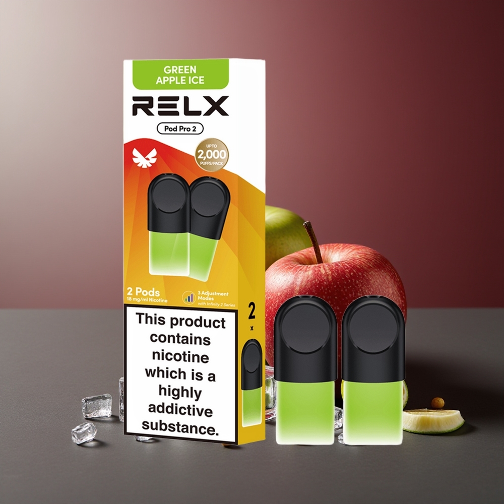 RELX Pod Pro 2 600 de fumuri Mărul Verde Înghețat 1.9ml 3 Moduri de Tensiune