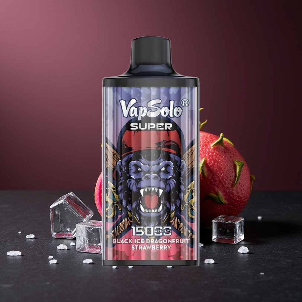 Vapsolo Super 15000 Pufuri Dragonfruit Căpșuni Gheață Neagră 40ml 850mAh