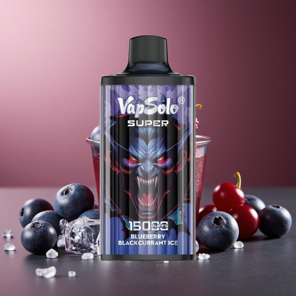 Vapsolo Super 15000 Pufuri Vape Afine Coacăz Albastru Gheață 40ml 850mAh
