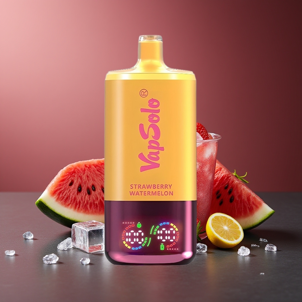 VapSolo Triple 30000 Pufs Capsuni Pepene și Lămâie piersică 40ml Type-C