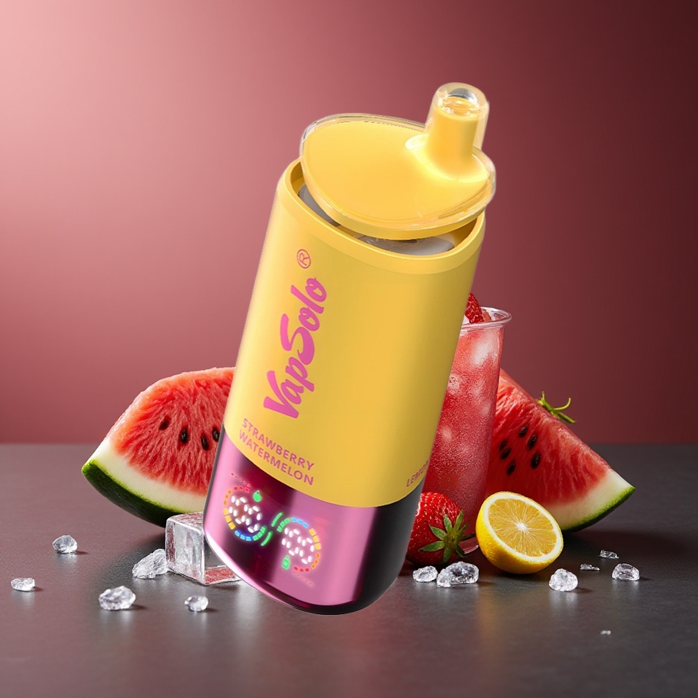 VapSolo Triple 30000 Pufs Capsuni Pepene și Lămâie piersică 40ml Type-C