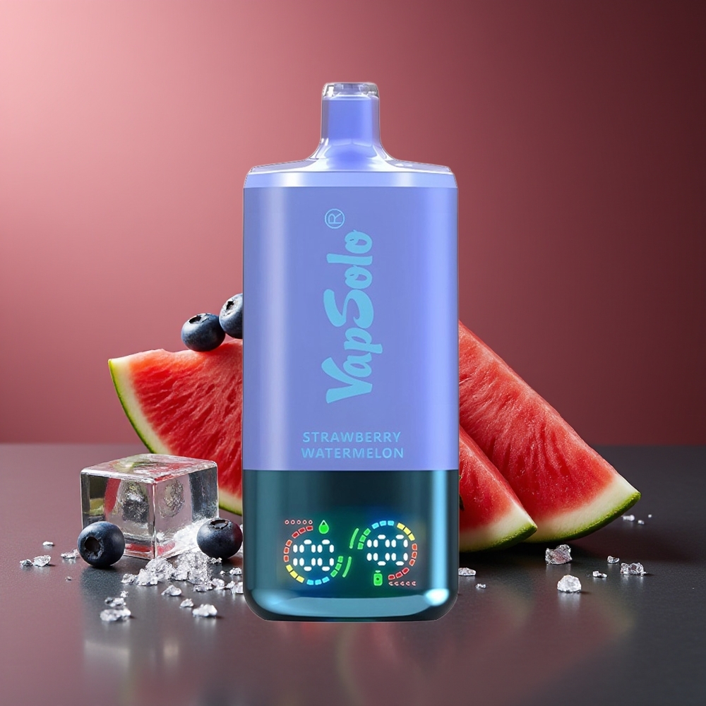 VapSolo Triple 30000 Pufuri Capsuni Pepene și Afine Gheață 40ml Type-C
