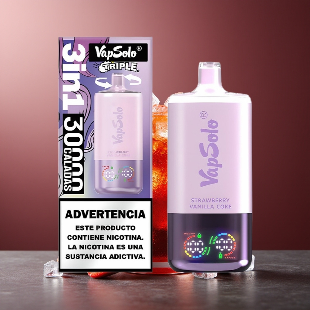VapSolo Triple 30000 Pufuri Capsuni Vanilie Coca