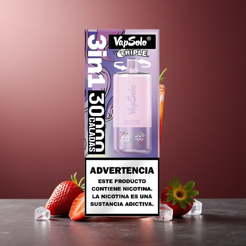 VapSolo Triple 30000 Pufuri Capsuni Vanilie Coca