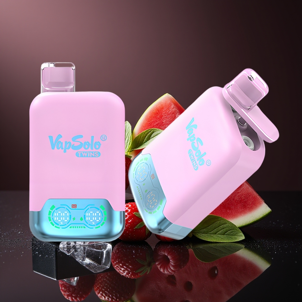Vapsolo Twins 20000 Puffs Dragon Fruit Zmeură & Pepene Roșu 40ml 2 Rezervoare Type-C