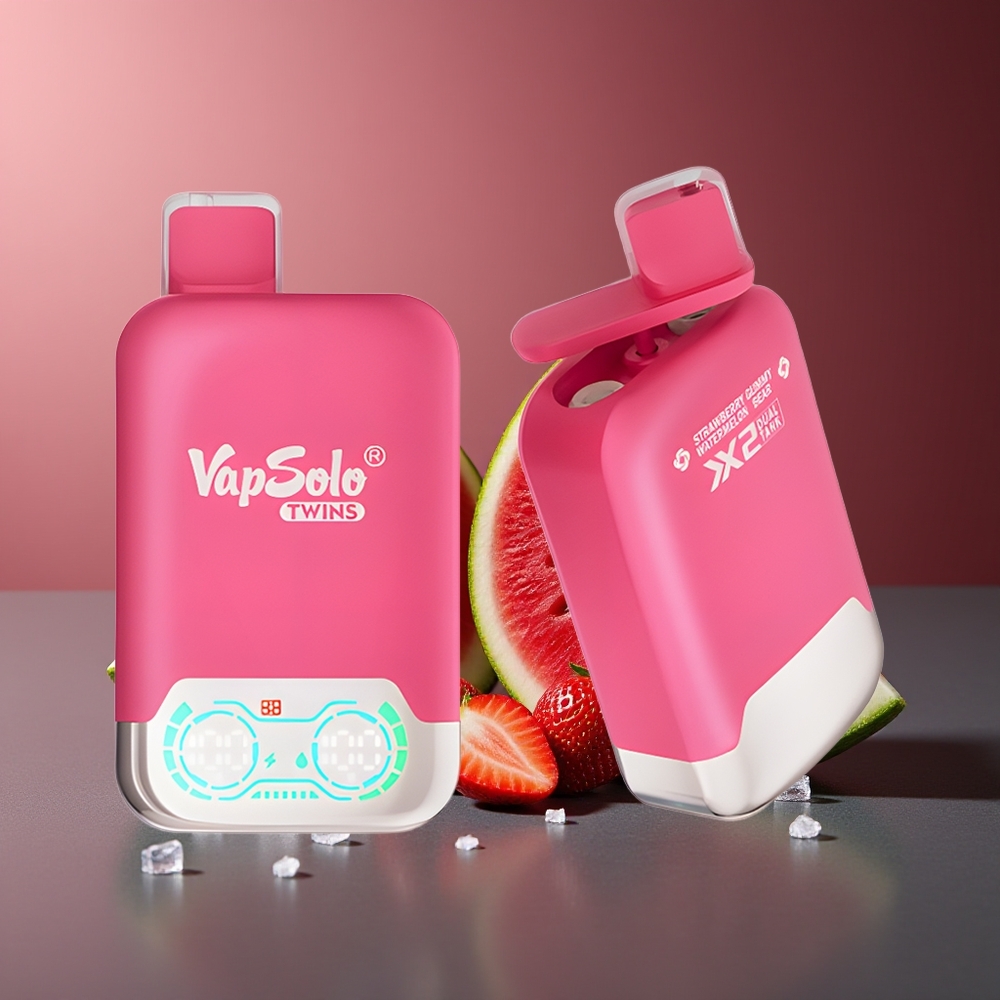 Vapsolo Twins 20000 Pufuri Capsule Gemene Capsuni Pepene și Gummy Bear cu 2 Rezervoare și Port Type-C