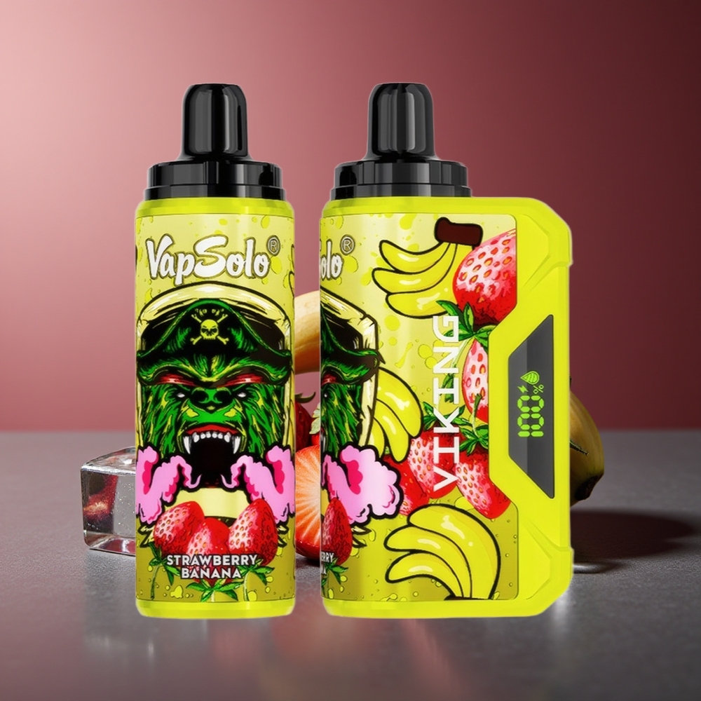 VapSolo VIKING 12000 Pufuri Capsule Vape Căpșună Banană 22ml Type-C