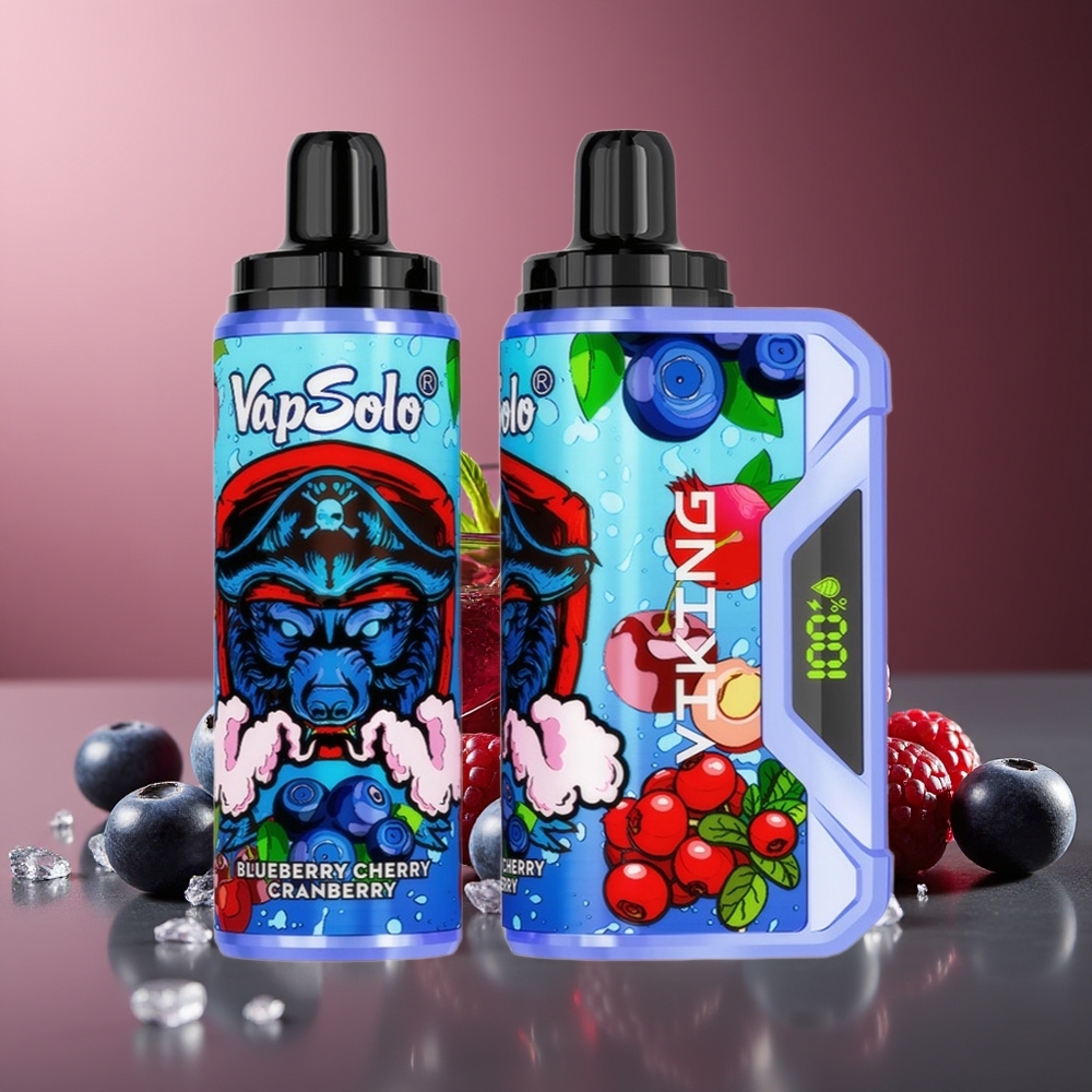 VapSolo VIKING 12000 Pufuri Vape Afină Cireșă Portocaliu 22ml Type-C