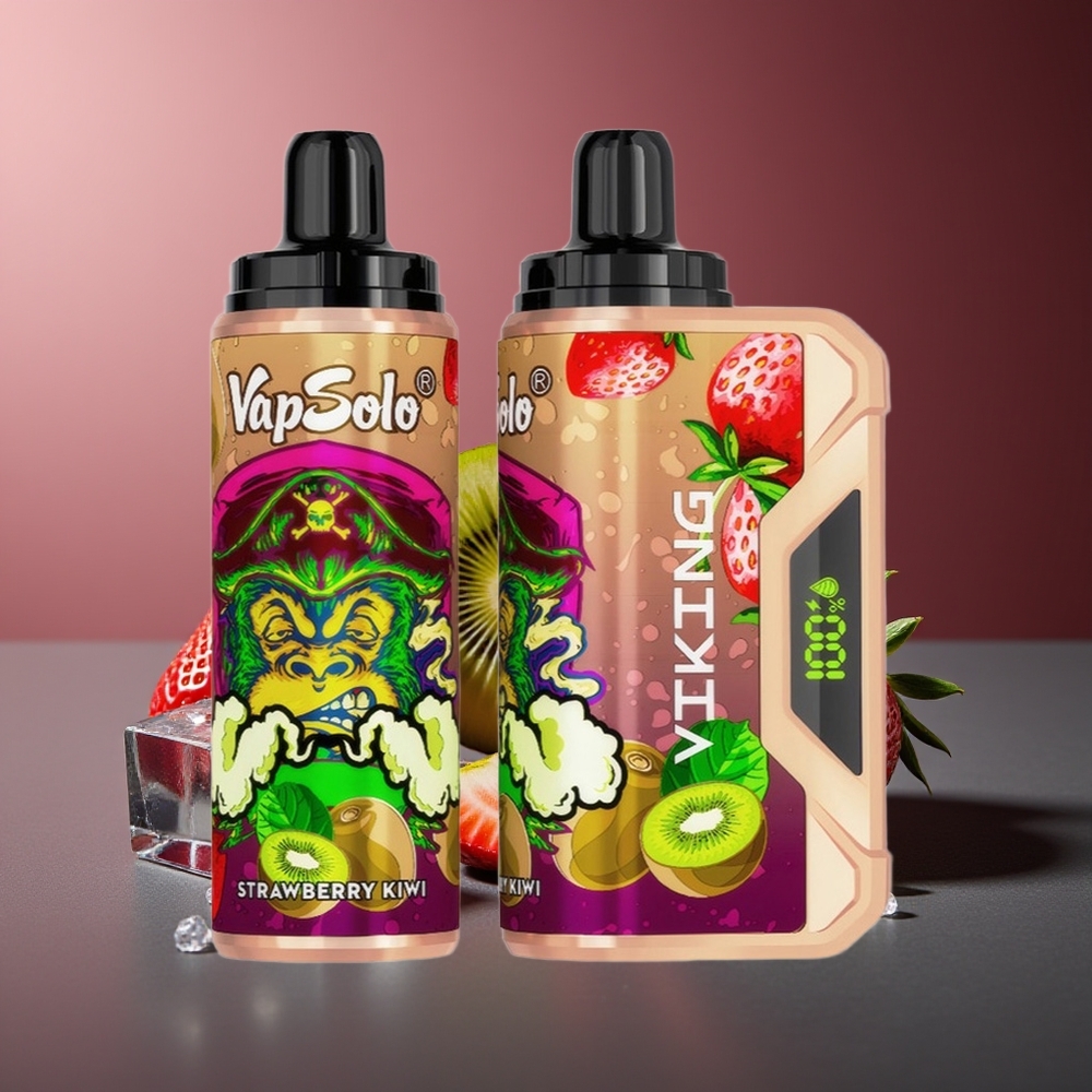 VapSolo VIKING 12000 Pufuri Vape Capsuni Kiwi 22ml Tip-C
