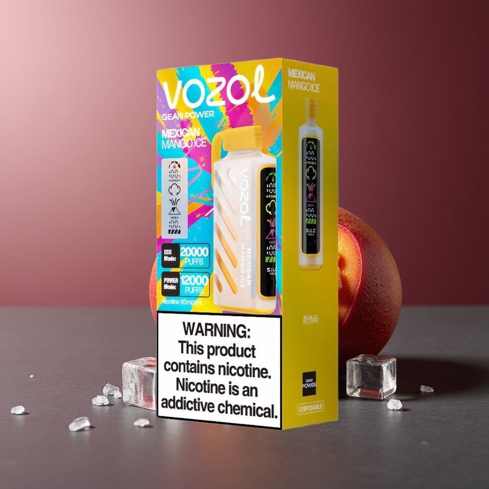 VOZOL Gear Power 20000 Pufuri Mango Mexican Înghețat Dual Mesh Coil 20mL
