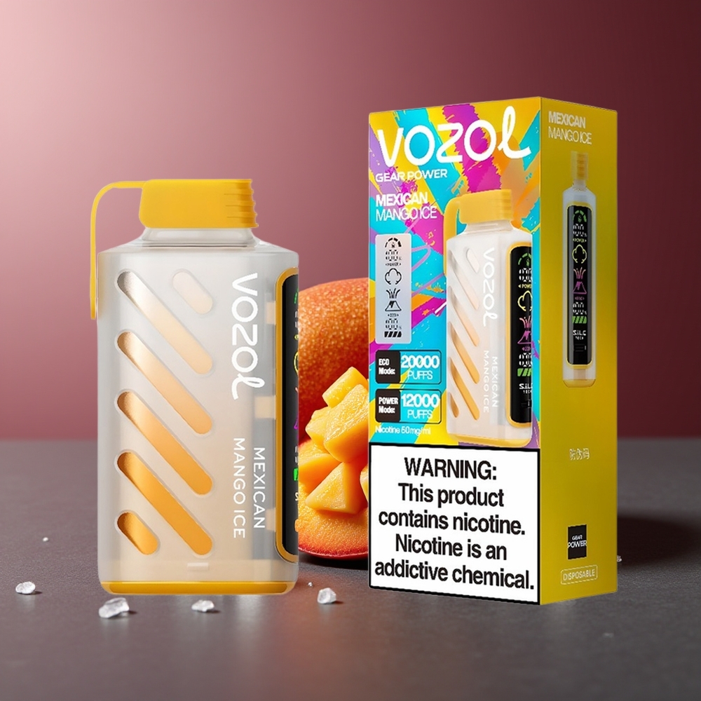 VOZOL Gear Power 20000 Pufuri Mango Mexican Înghețat Dual Mesh Coil 20mL