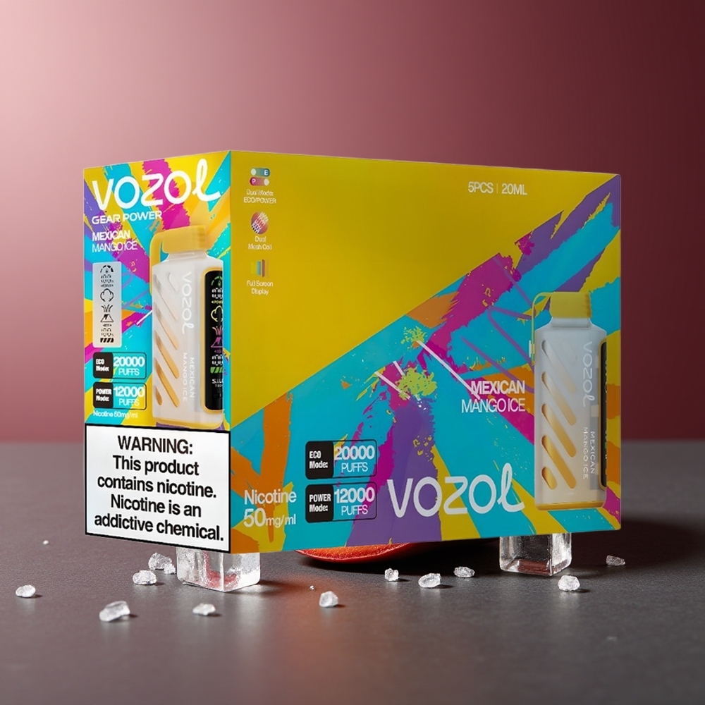 VOZOL Gear Power 20000 Pufuri Mango Mexican Înghețat Dual Mesh Coil 20mL
