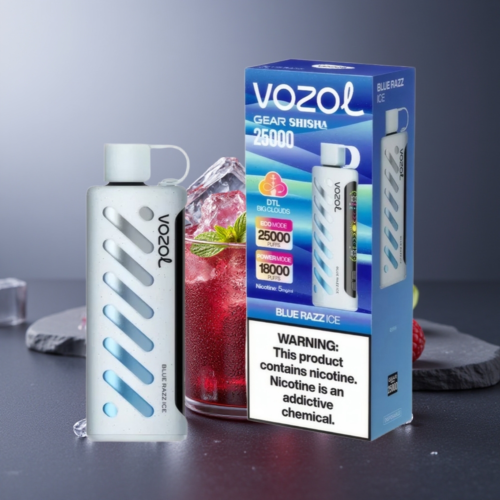 VOZOL Gear Shisha 25000 Pufs Afine Albastru Gheață S.i.L.C Tech Dual Mesh