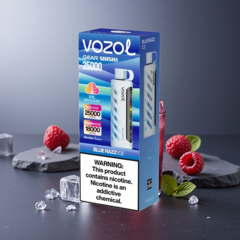 VOZOL Gear Shisha 25000 Pufs Afine Albastru Gheață S.i.L.C Tech Dual Mesh