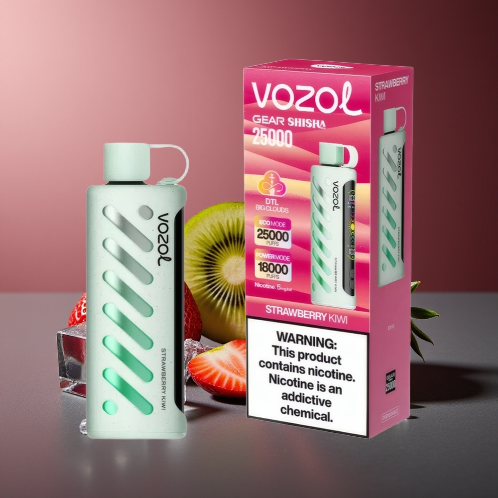 VOZOL Gear Shisha 25000 Pufuri Capsuni Kiwi 5mg/ml Dual Mesh