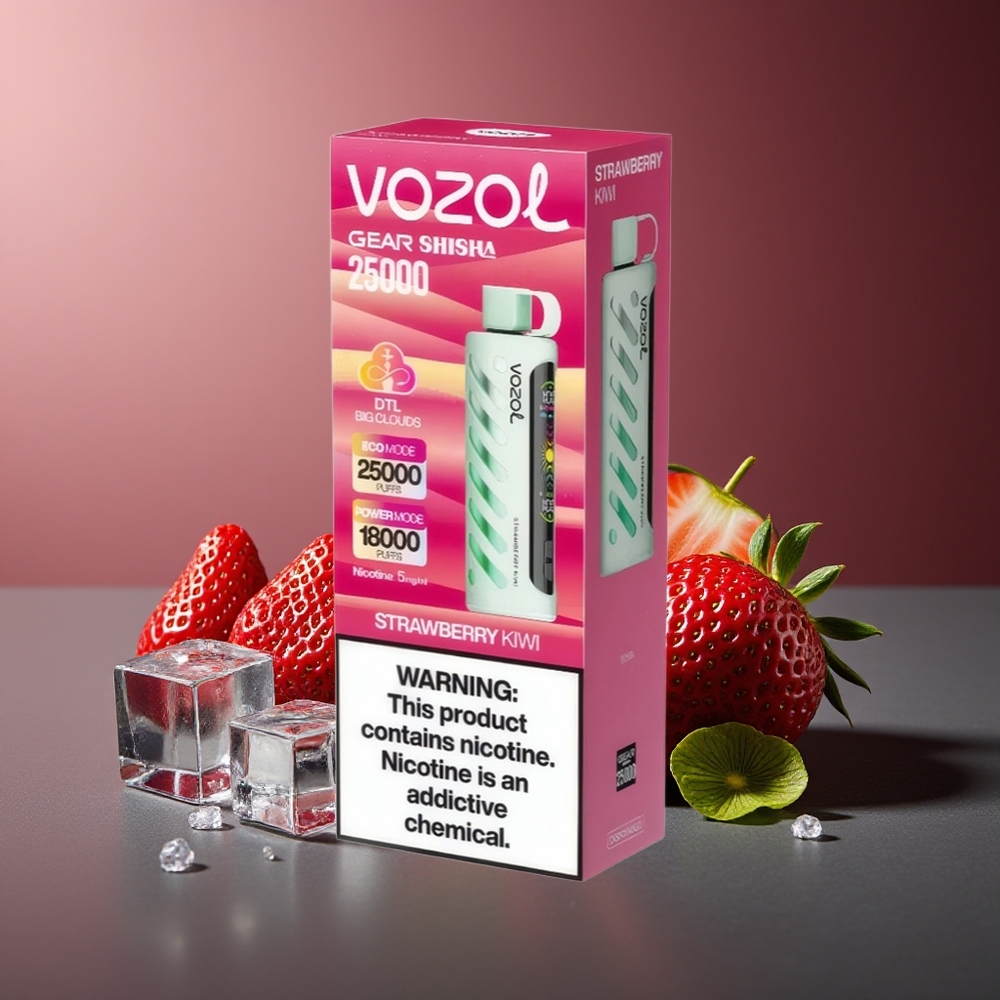VOZOL Gear Shisha 25000 Pufuri Capsuni Kiwi 5mg/ml Dual Mesh