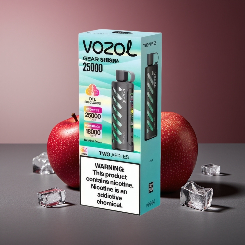 VOZOL Gear Shisha 25000 Pufuri Două Mere 5mg/ml