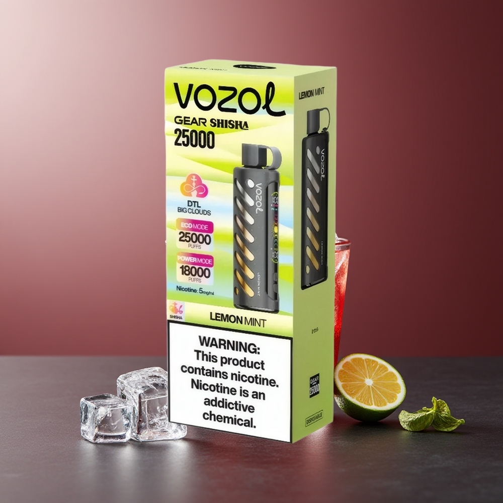 VOZOL Gear Shisha 25000 Pufuri Lămâie Mentă S.iL.C Tech Dual Mesh