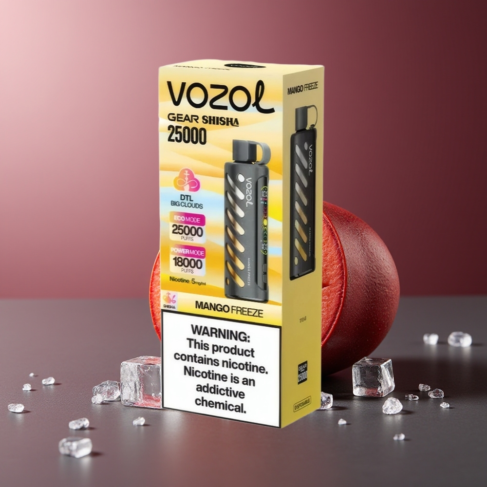 VOZOL Gear Shisha 25000 Pufuri Mango Înghețat Dual Mesh