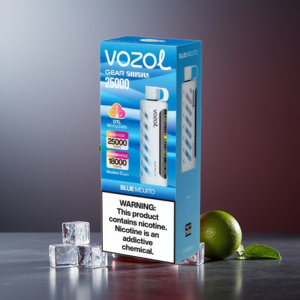 VOZOL Gear Shisha 25000 Pufuri Mojito Albastru S.iL.C Tech Dual Mesh