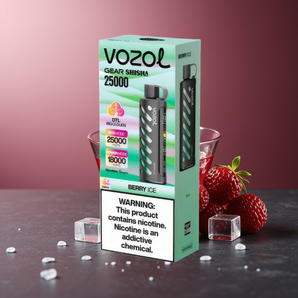 VOZOL Gear Shisha 25000 Pufuri Shisha Fructe de Pădure Gheață S.iL.C Tech 1000mAh