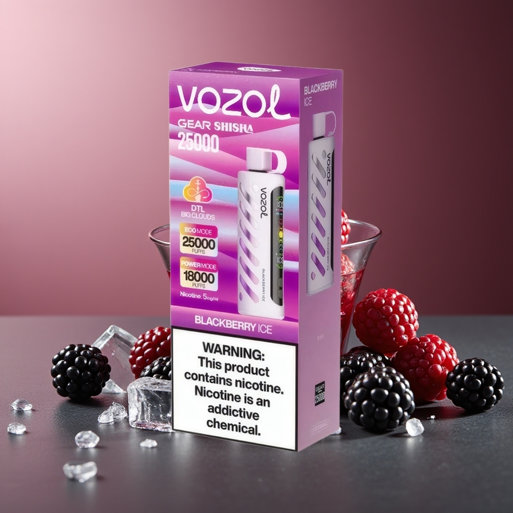 VOZOL Gear Shisha 25000 Pufuri Zmeură Înghețată S.i.L.C Tech Dual Mesh